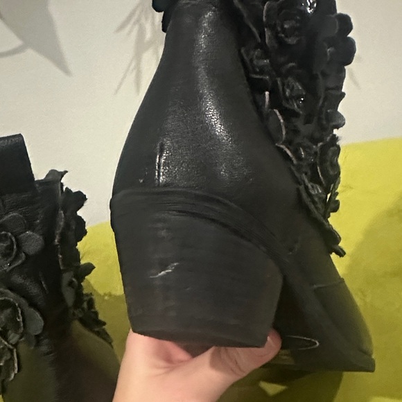 Sheridan Mia Black Floral Ankle Boots - Picture 5 of 6